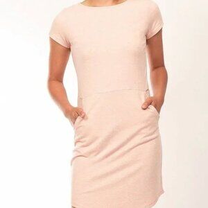 Synergy Organic Clothing French Terry Matinee Dress in "Wisp" color L NWT